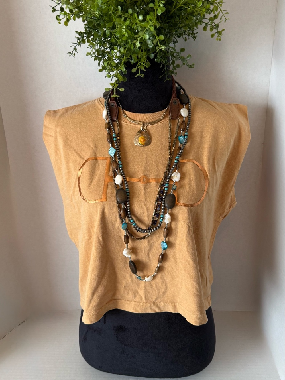 Western Muscle Tank in Tan American Apparel